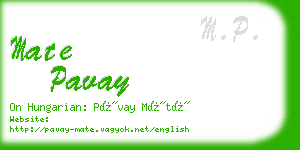 mate pavay business card